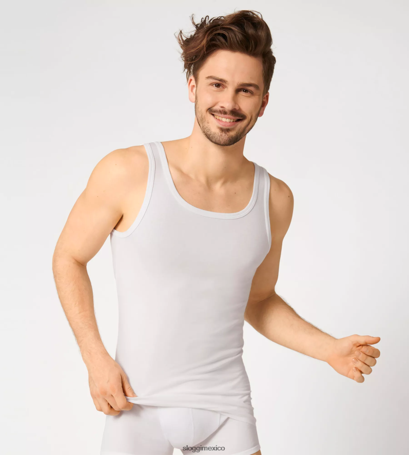 ropa de estar por casa | mx sloggi hombres camiseta básica sin mangas blanco 220XJH869