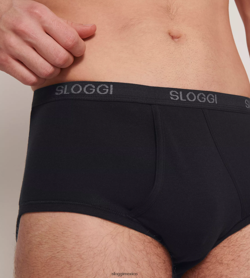ropa interior mx sloggi hombres braguita maxi básica negro 220XJH757