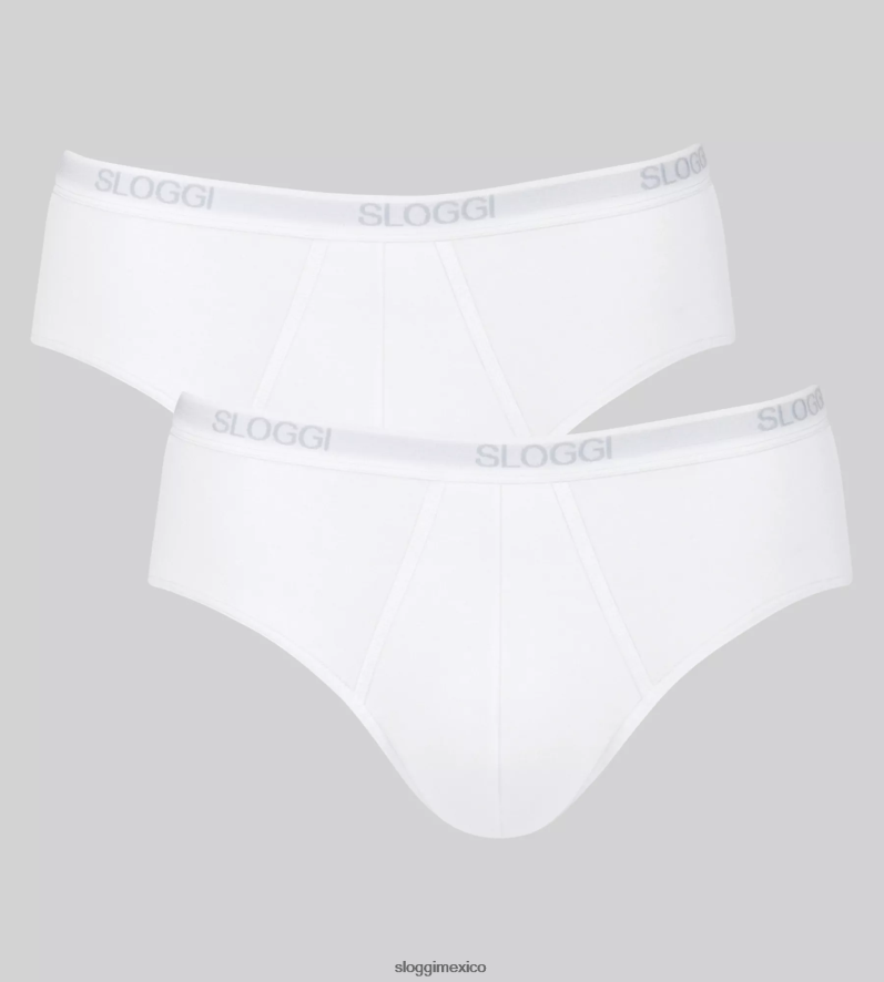 ropa interior mx sloggi hombres braguita midi básica blanco 220XJH786