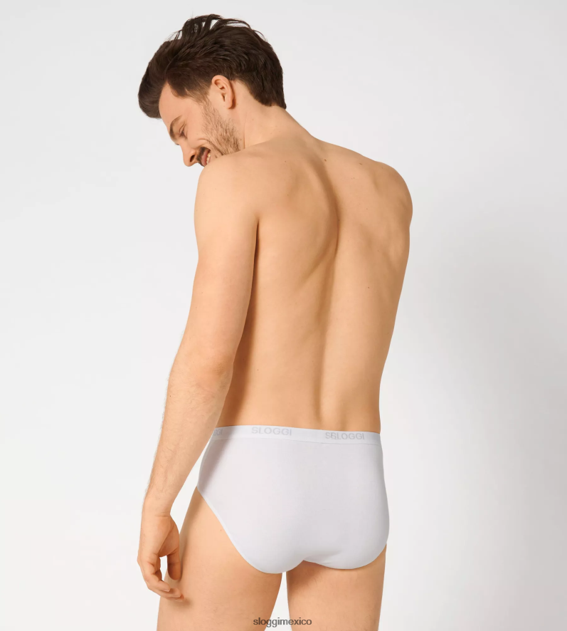 ropa interior mx sloggi hombres braguita midi básica blanco 220XJH786