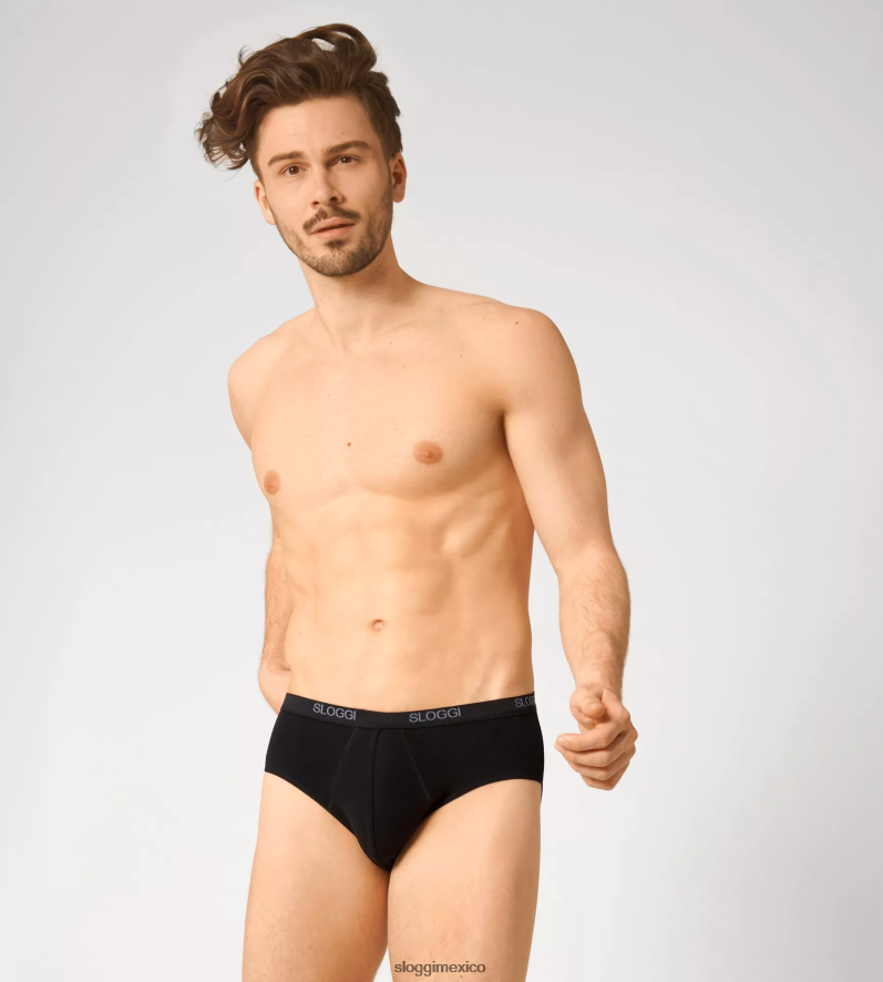 ropa interior mx sloggi hombres braguita midi básica negro 220XJH731