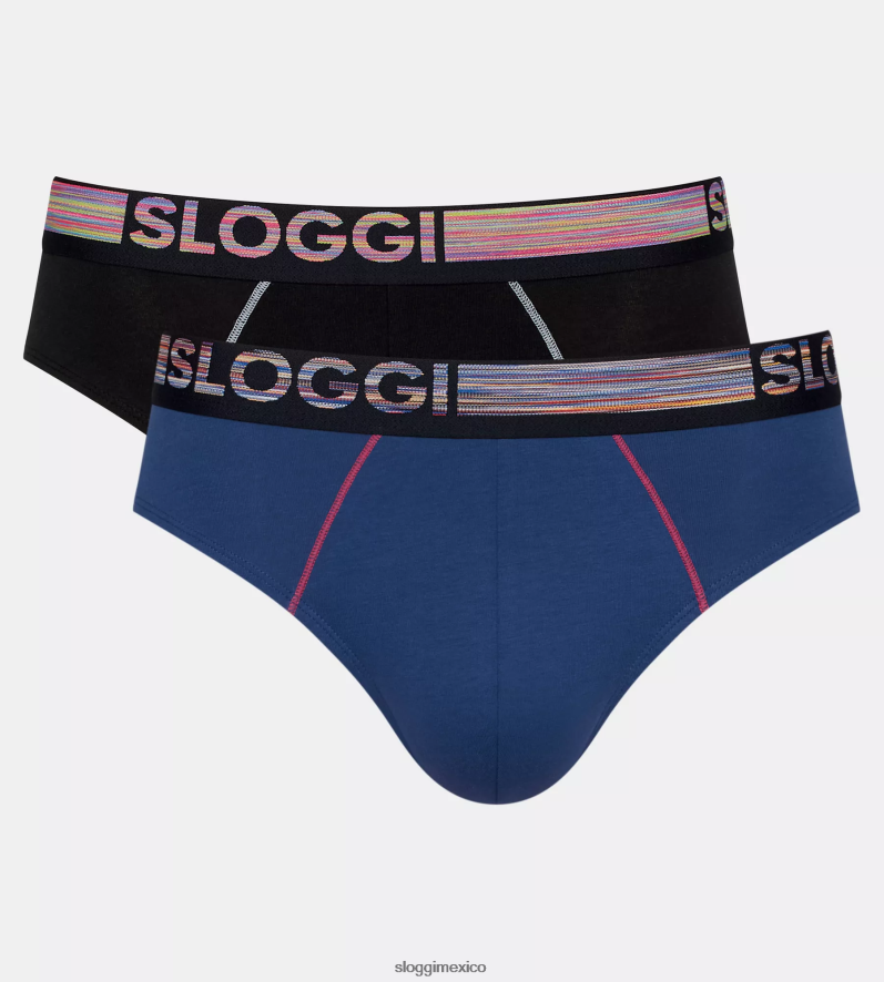 ropa interior mx sloggi hombres braguita midi go abc natural combinación azul - oscuro 220XJH826