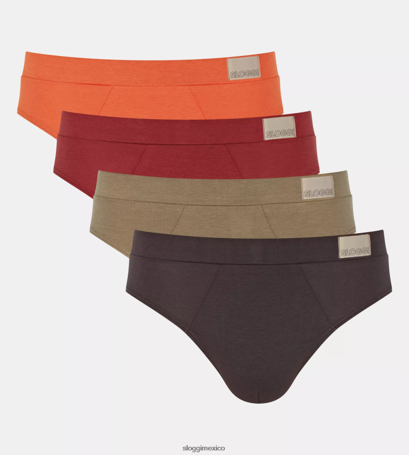 ropa interior mx sloggi hombres braguita midi natural combinación marrón - oscuro 220XJH875