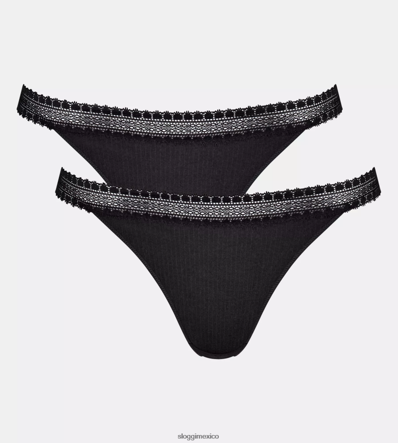 bragas | mx sloggi mujer ir braguitas brasileñas de canalé negro 220XJH452