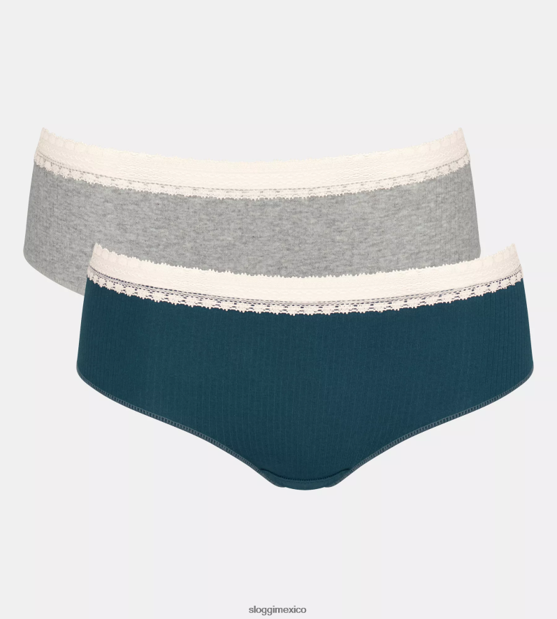 bragas | mx sloggi mujer braguitas hipster de canalé negro 220XJH644