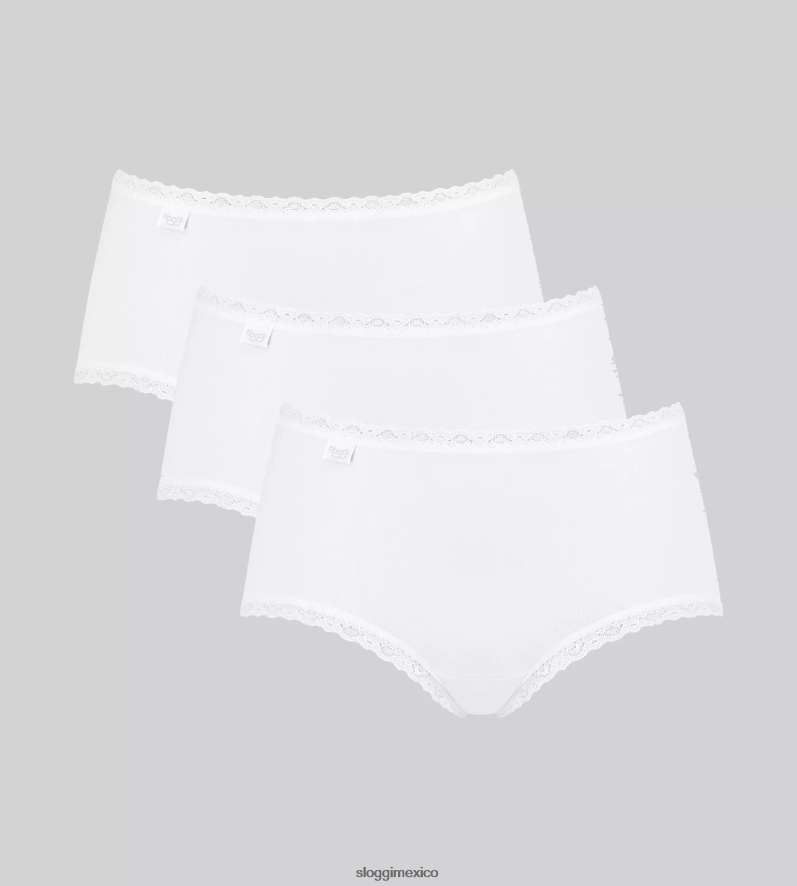 bragas | mx sloggi mujer Braguita midi de encaje de algodón 24/7 blanco 220XJH156