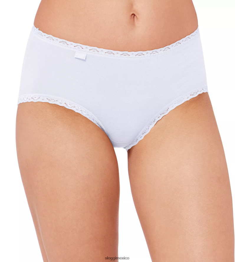bragas | mx sloggi mujer Braguita midi de encaje de algodón 24/7 blanco 220XJH156