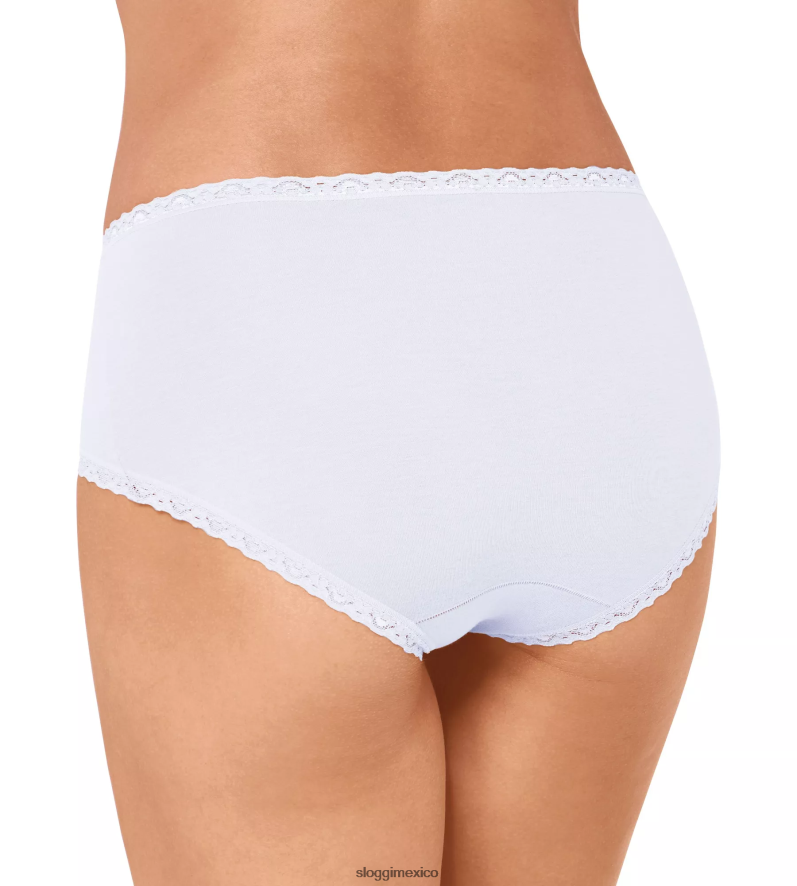 bragas | mx sloggi mujer Braguita midi de encaje de algodón 24/7 blanco 220XJH156