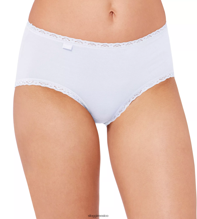 bragas | mx sloggi mujer Braguita midi de encaje de algodón 24/7 blanco 220XJH507