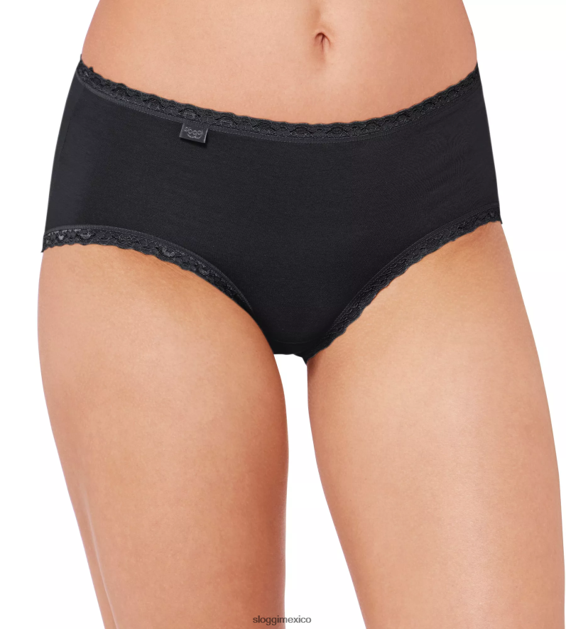 bragas | mx sloggi mujer Braguita midi de encaje de algodón 24/7 negro 220XJH301
