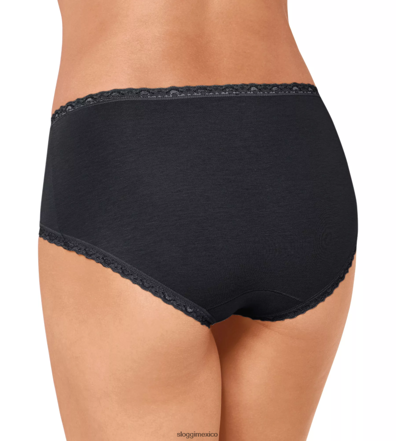 bragas | mx sloggi mujer Braguita midi de encaje de algodón 24/7 negro 220XJH301