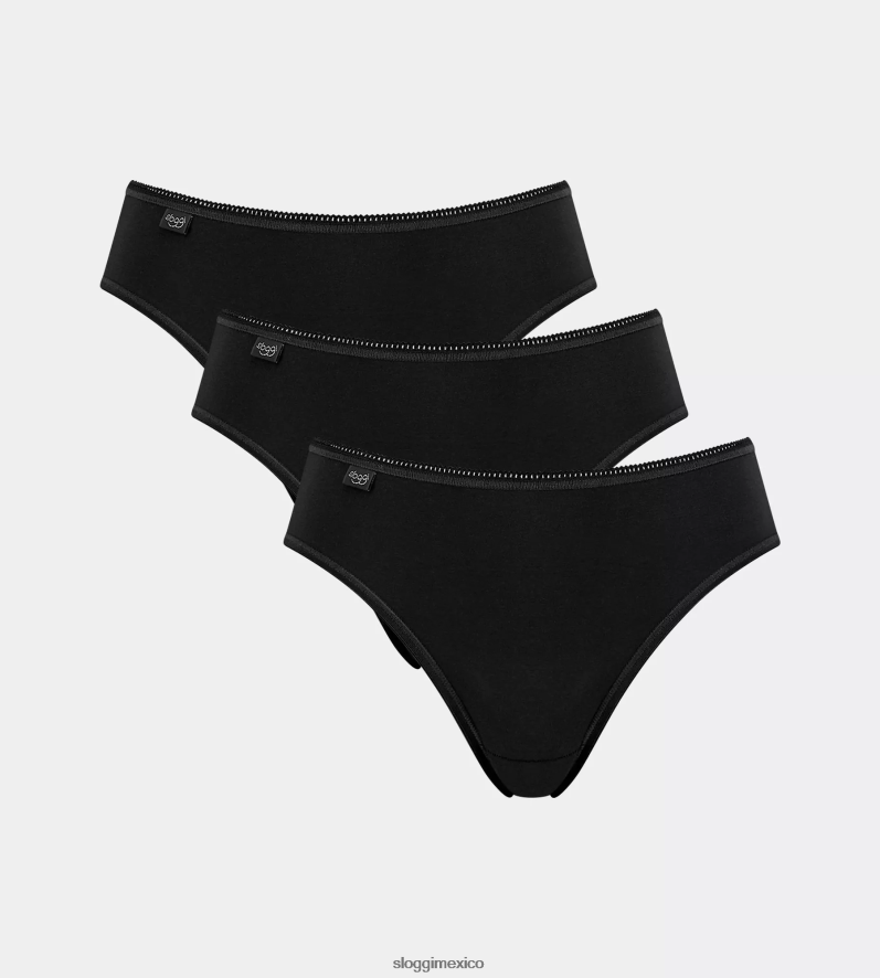 bragas | mx sloggi mujer Braguitas de tai de algodón 24/7 negro 220XJH172