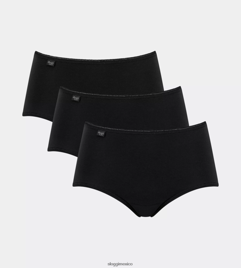 bragas | mx sloggi mujer Braguitas midi de algodón 24/7 negro 220XJH25