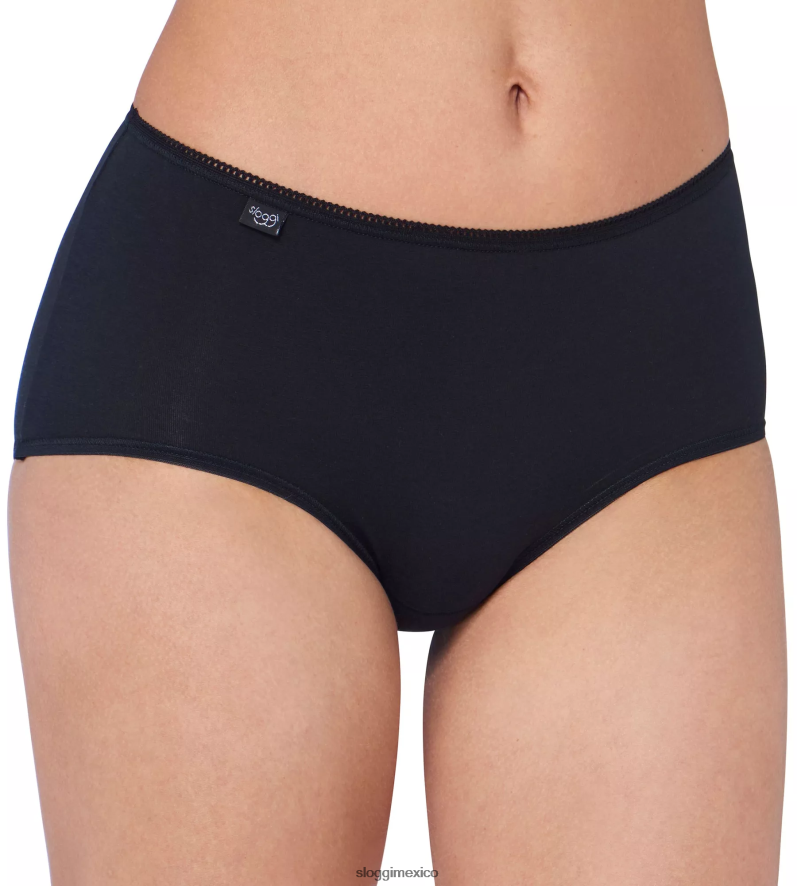 bragas | mx sloggi mujer Braguitas midi de algodón 24/7 negro 220XJH25