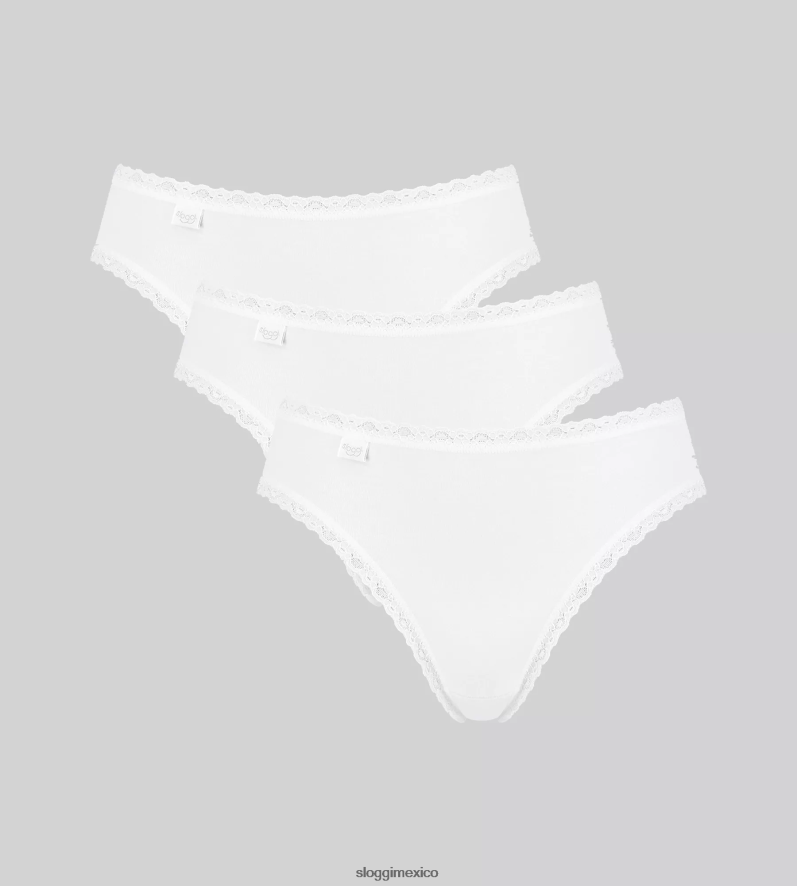 bragas | mx sloggi mujer Braguitas tai de encaje de algodón 24/7 blanco 220XJH356