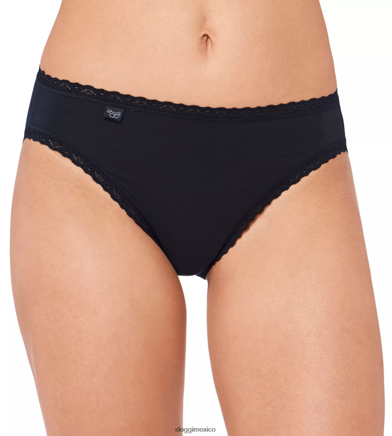 bragas | mx sloggi mujer Braguitas tai de encaje de algodón 24/7 negro 220XJH569