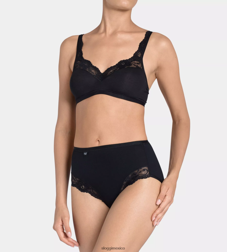 bragas | mx sloggi mujer maxi braguitas románticas negro 220XJH353