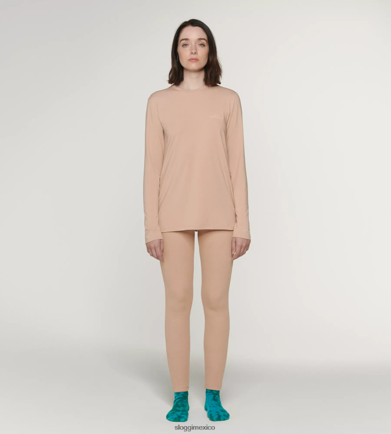 ropa de estar por casa | mx 032C X sloggi mujer Top de manga larga nuevo beige 220XJH555