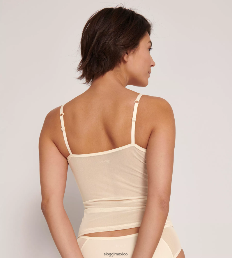 ropa de estar por casa | mx sloggi mujer top adaptable suave con tirantes finos natural (076) 220XJH168