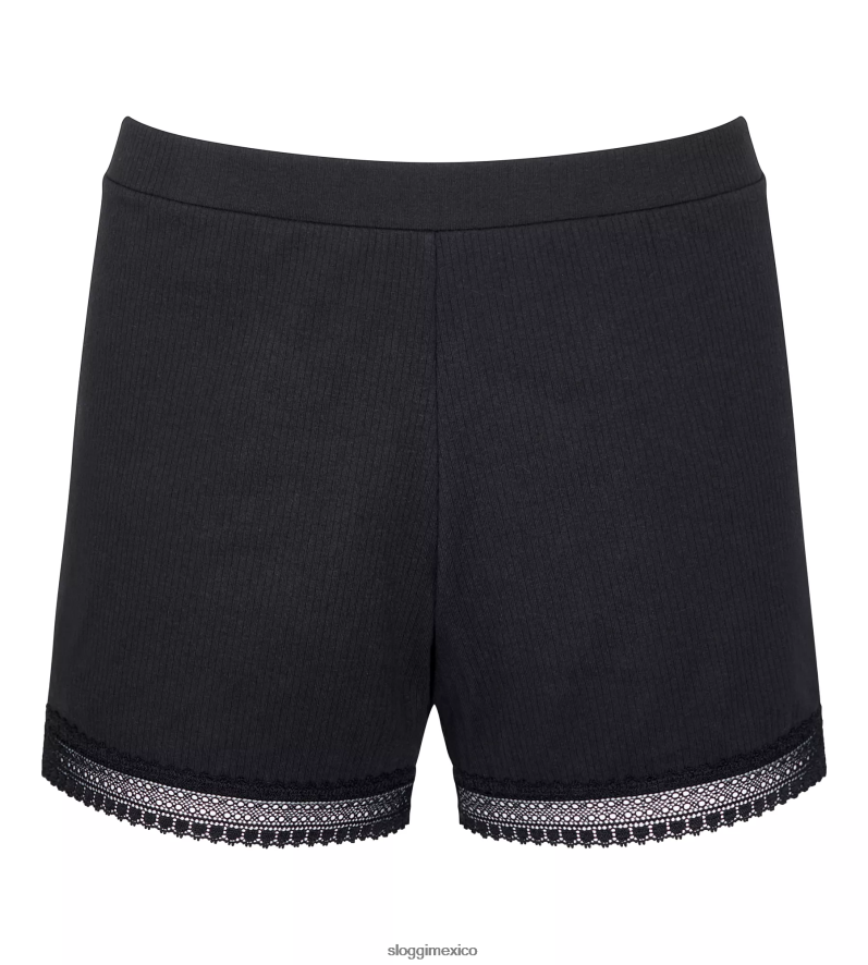 ropa de estar por casa | mx sloggi mujer ir pantalones cortos de canalé negro 220XJH592