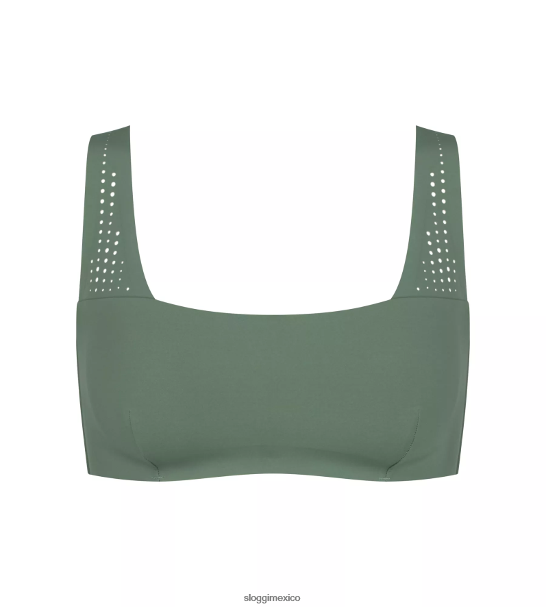 trajes de baño mx sloggi mujer Top de bikini Shore Arienzo con copas removibles verde urbano 220XJH355