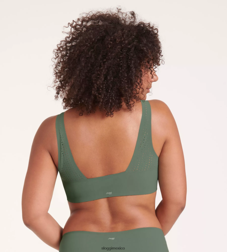 trajes de baño mx sloggi mujer Top de bikini Shore Arienzo con copas removibles verde urbano 220XJH355